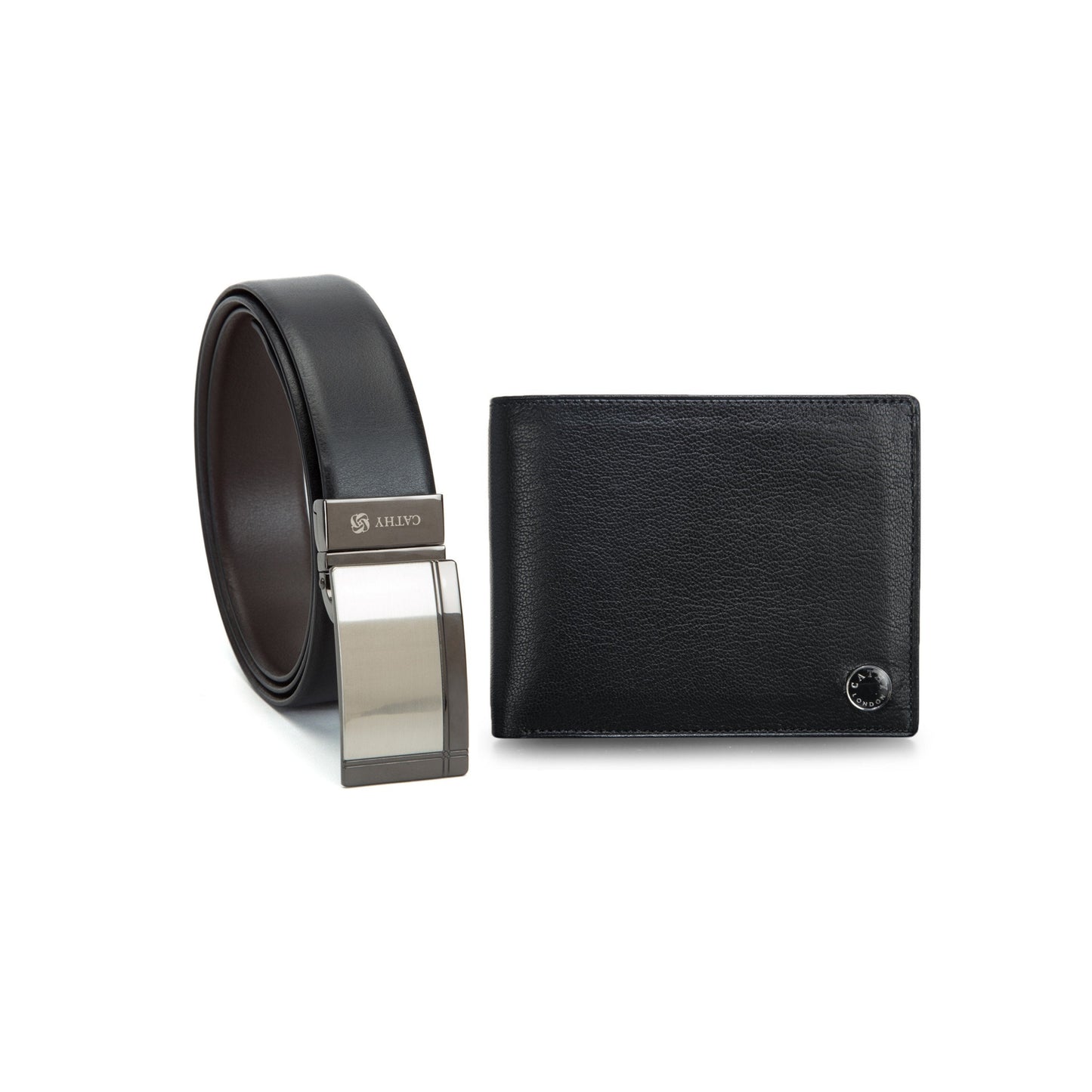 Cathy London  Men's Wallet With Reversible Belt Combo Pack ( GIFT BOX INCLUDED )