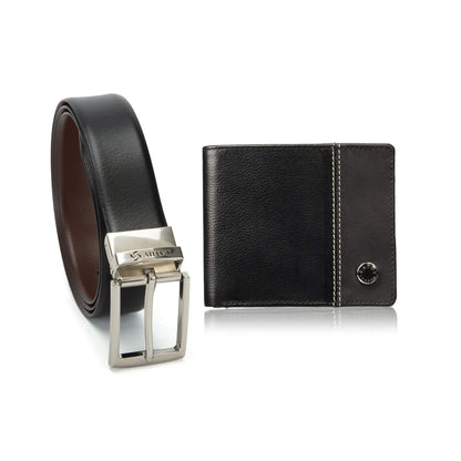 Cathy London Men's Wallet With Reversible Belt Combo Pack ( GIFT BOX INCLUDED )