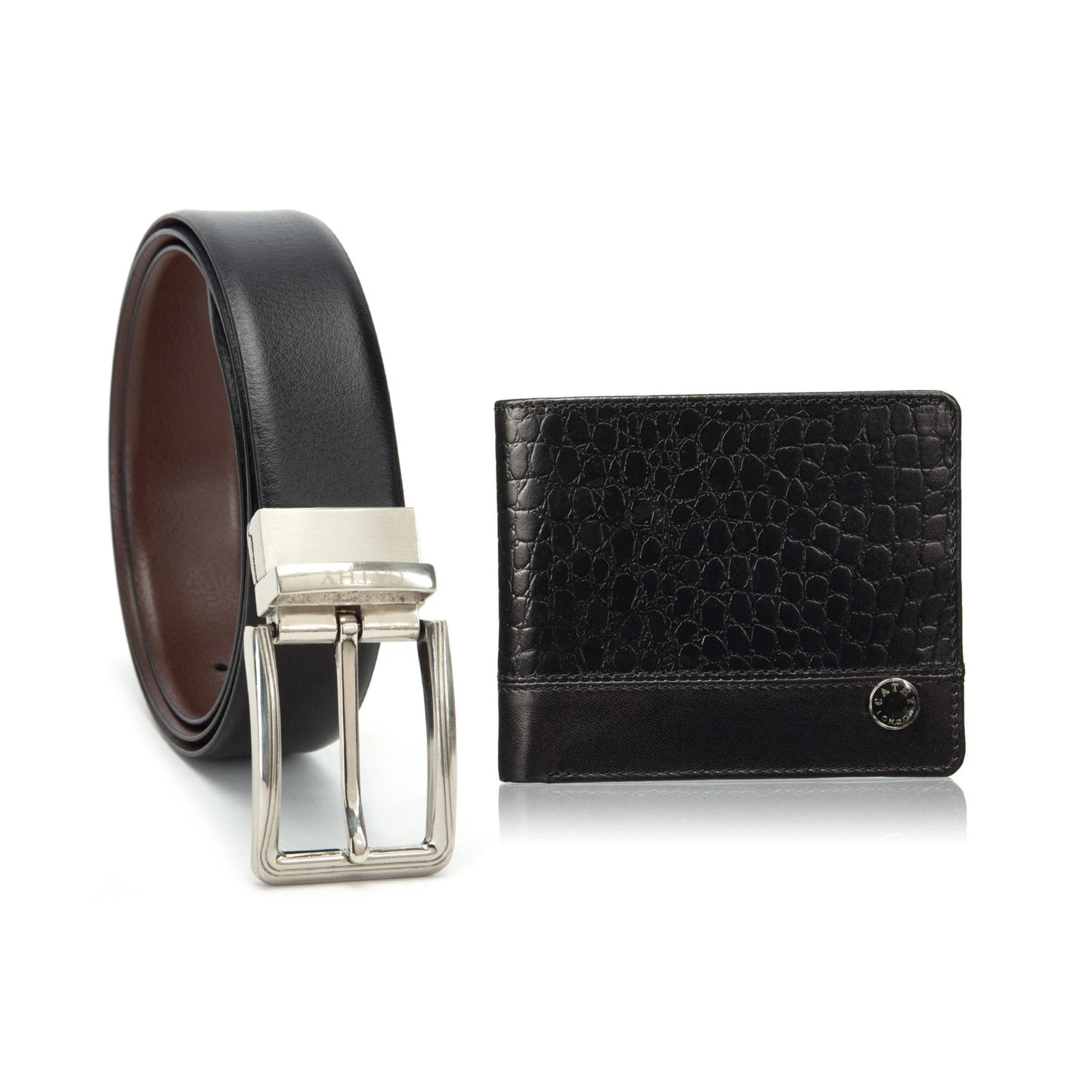 Cathy London Men's Wallet With Reversible Belt Combo Pack ( GIFT BOX INCLUDED )