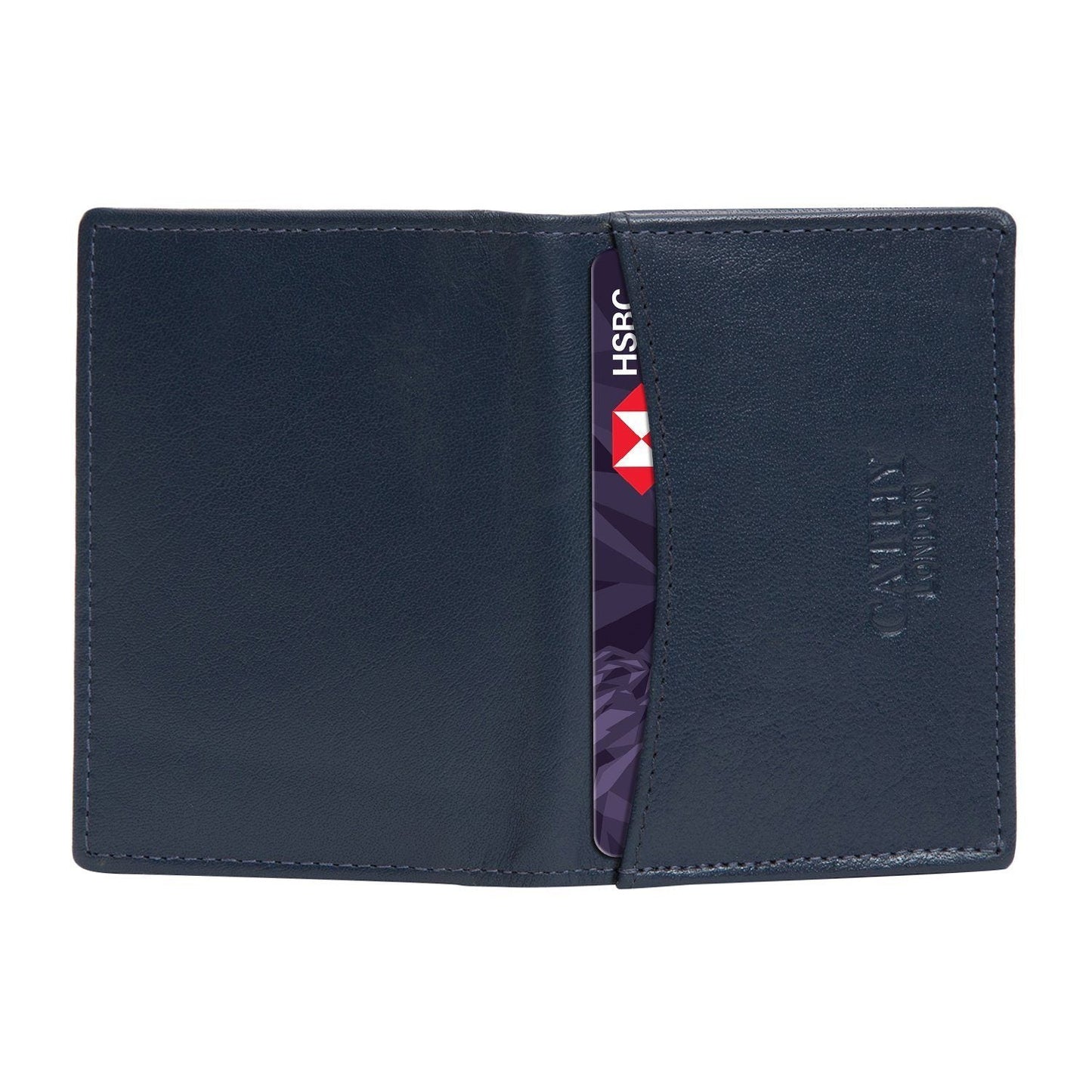 Blue Colour Bi-Fold Italian Leather Card Holder/Slim Wallet (Holds Upto 10 Cards + 1 ID Slot) Cathy London 