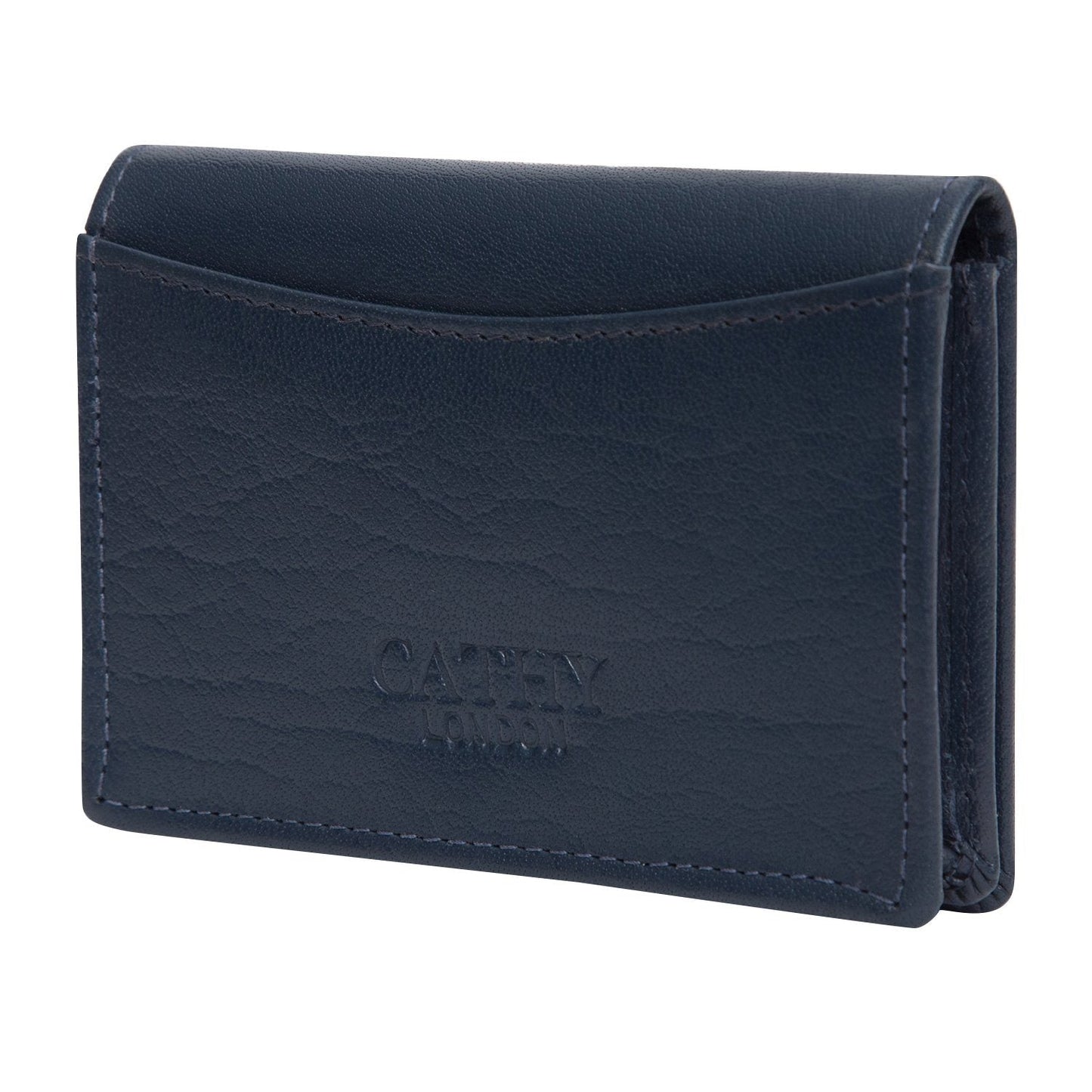 Blue Colour Bi-Fold Italian Leather Card Holder/Slim Wallet (Holds Upto 10 Cards + 1 ID Slot) Cathy London 