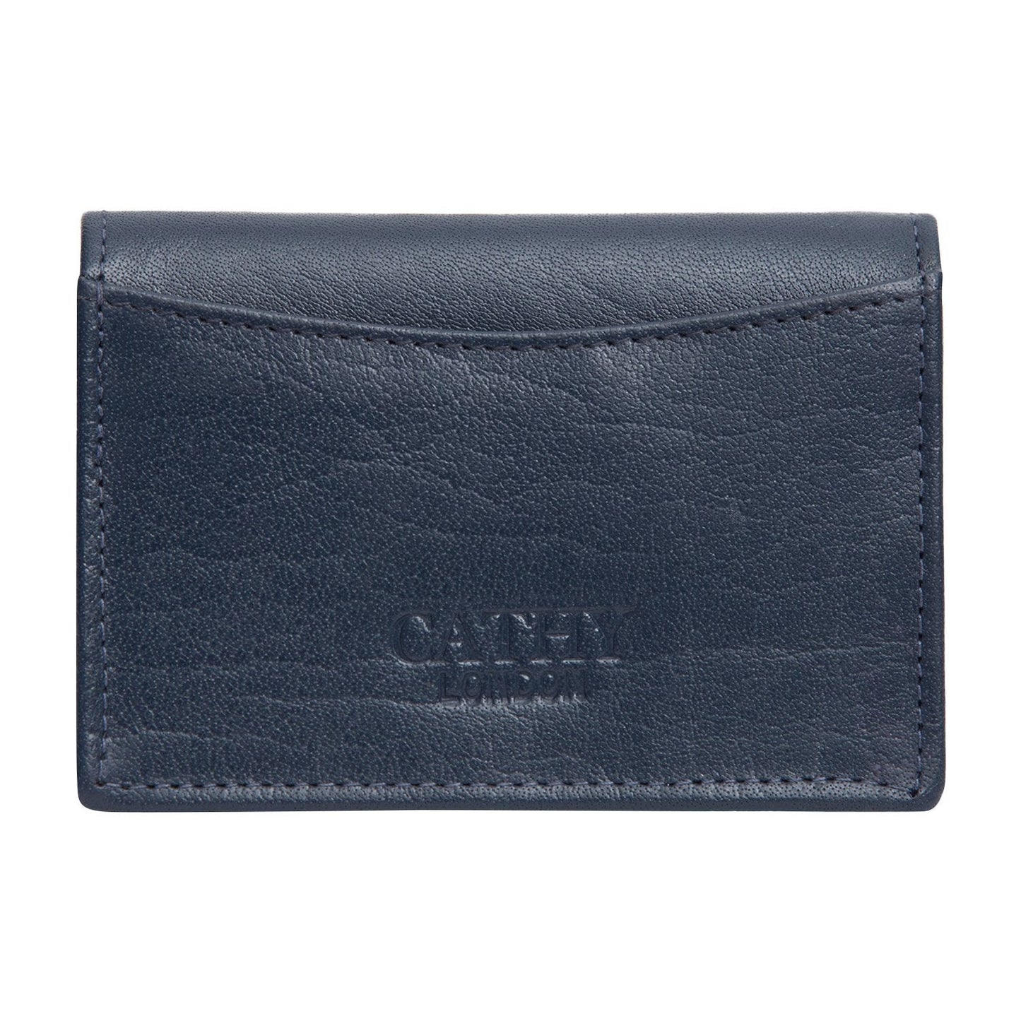 Blue Colour Bi-Fold Italian Leather Card Holder/Slim Wallet (Holds Upto 10 Cards + 1 ID Slot) Cathy London 