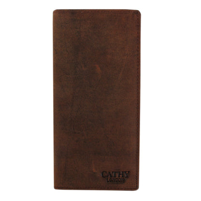 Brown Colour Italian Leather Long Wallet/Card Holder for Men & Woman (12 Card Slot + 1 ID Slot + Cash Compartment) Cathy London 