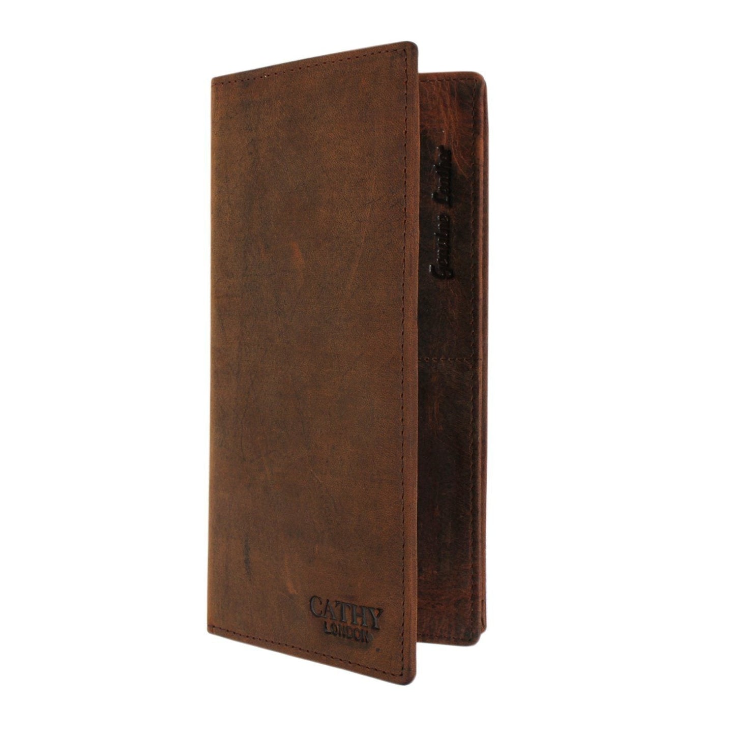 Brown Colour Italian Leather Long Wallet/Card Holder for Men & Woman (12 Card Slot + 1 ID Slot + Cash Compartment) Cathy London 