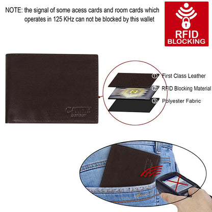 Coffee Colour Bi-Fold Italian Leather Slim Wallet ( 8 Card Slot + 2 ID Slot + 2 Hidden Compartment + Cash Compartment) Cathy London 