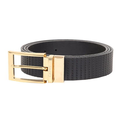 Men's Classic Dress Black Colour Belt Top Grain Italian Leather with Golden Metal Buckle Cathy-London 