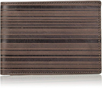 Brown Colour Bi-Fold Italian Leather Slim Wallet ( 8 Card Slot + 2 Hidden Compartment )