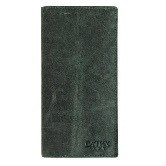 Olive Colour Italian Leather Long Wallet/Card Holder for Men & Woman (12 Card Slot + 1 ID Slot + Cash Compartment) Cathy London 