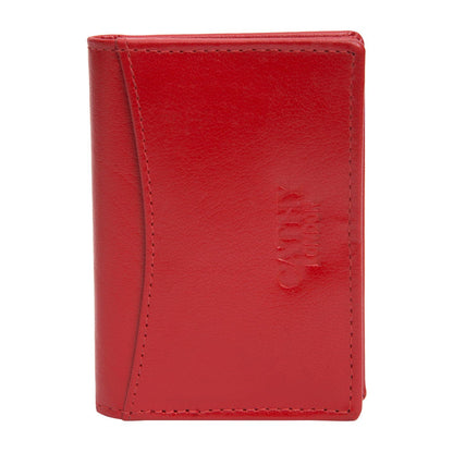 Red Colour Bi-Fold Italian Leather Card Holder/Slim Wallet (Holds Upto 10 Cards + 1 ID Slot) Cathy London 