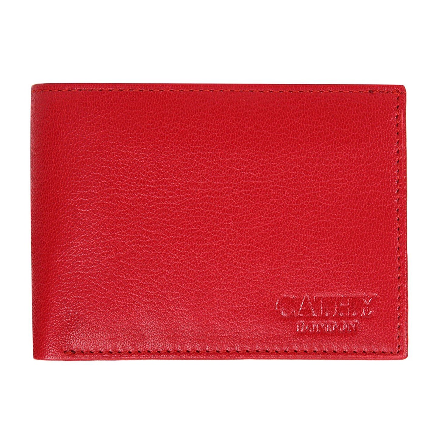 Red Colour Bi-Fold Italian Leather Slim Wallet ( 8 Card Slot + 2 ID Slot + 2 Hidden Compartment + Cash Compartment) Cathy London 