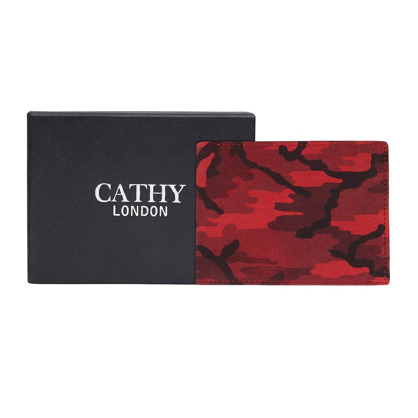 Red Colour Bi-Fold Italian Leather Slim Wallet ( 8 Card Slot + 2 ID Slot + 2 Hidden Compartment + Cash Compartment) Cathy London 