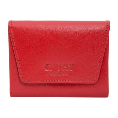 Red Colour Italian Leather Card Holder/Slim Wallet (Holds Upto 16 Cards) Cathy London 