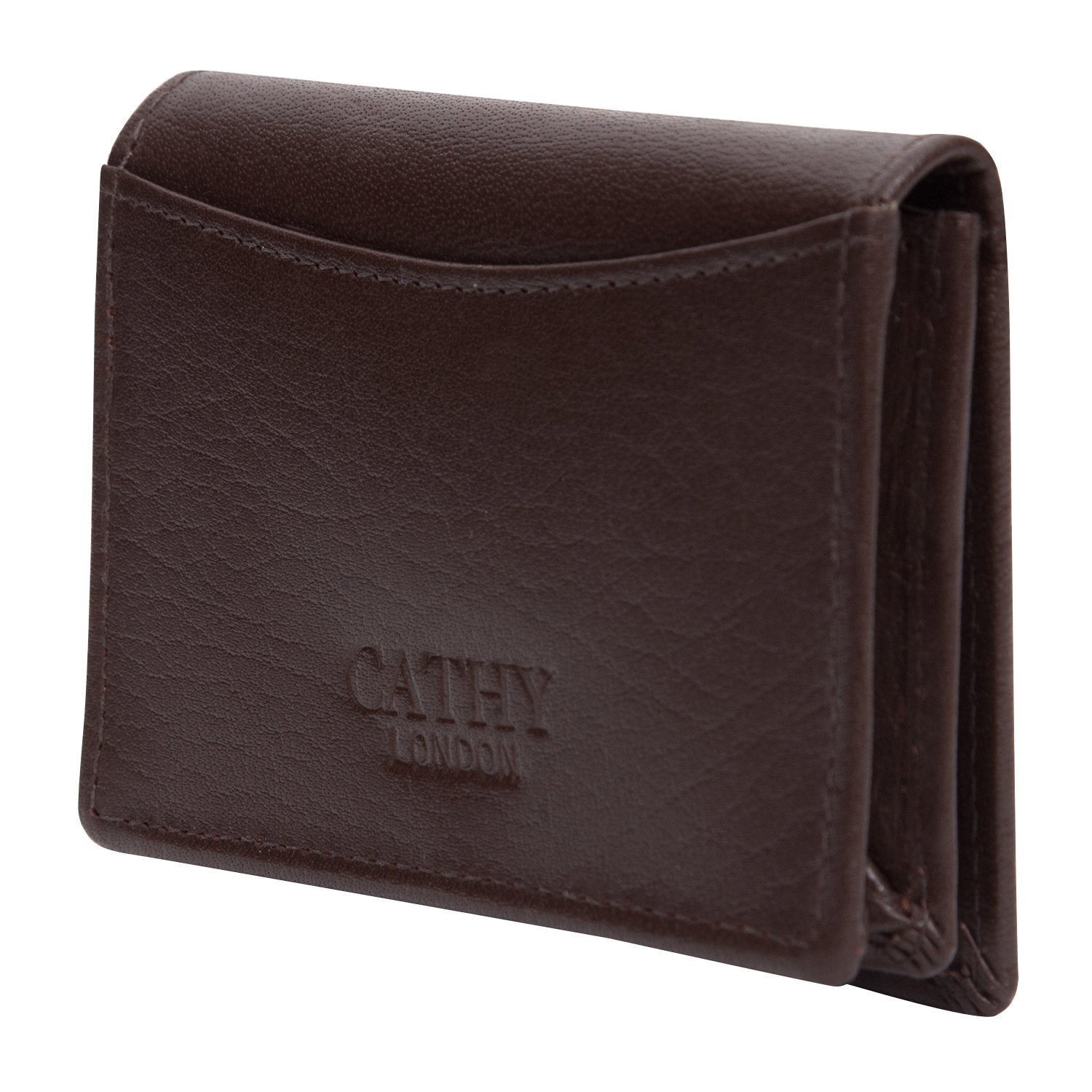 Tan Colour Bi-Fold Italian Leather Card Holder/Slim Wallet (Holds Upto 10 Cards + 1 ID Slot) Cathy London 