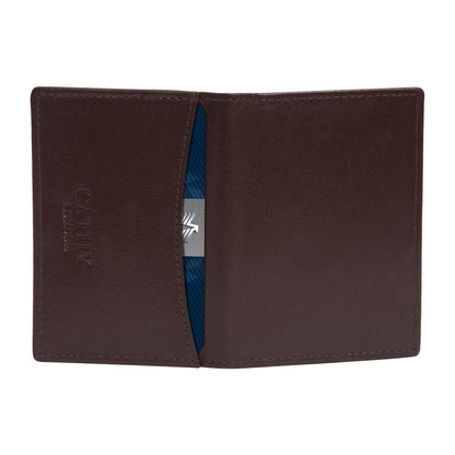 Tan Colour Bi-Fold Italian Leather Card Holder/Slim Wallet (Holds Upto 10 Cards + 1 ID Slot) Cathy London 