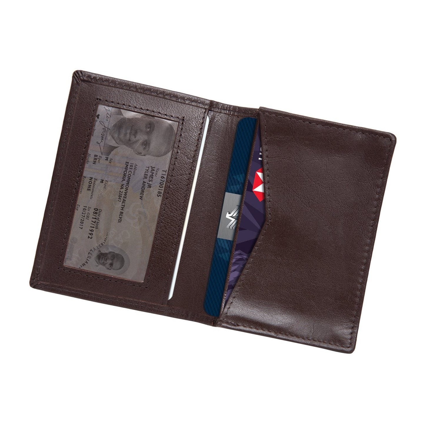 Tan Colour Bi-Fold Italian Leather Card Holder/Slim Wallet (Holds Upto 10 Cards + 1 ID Slot) Cathy London 