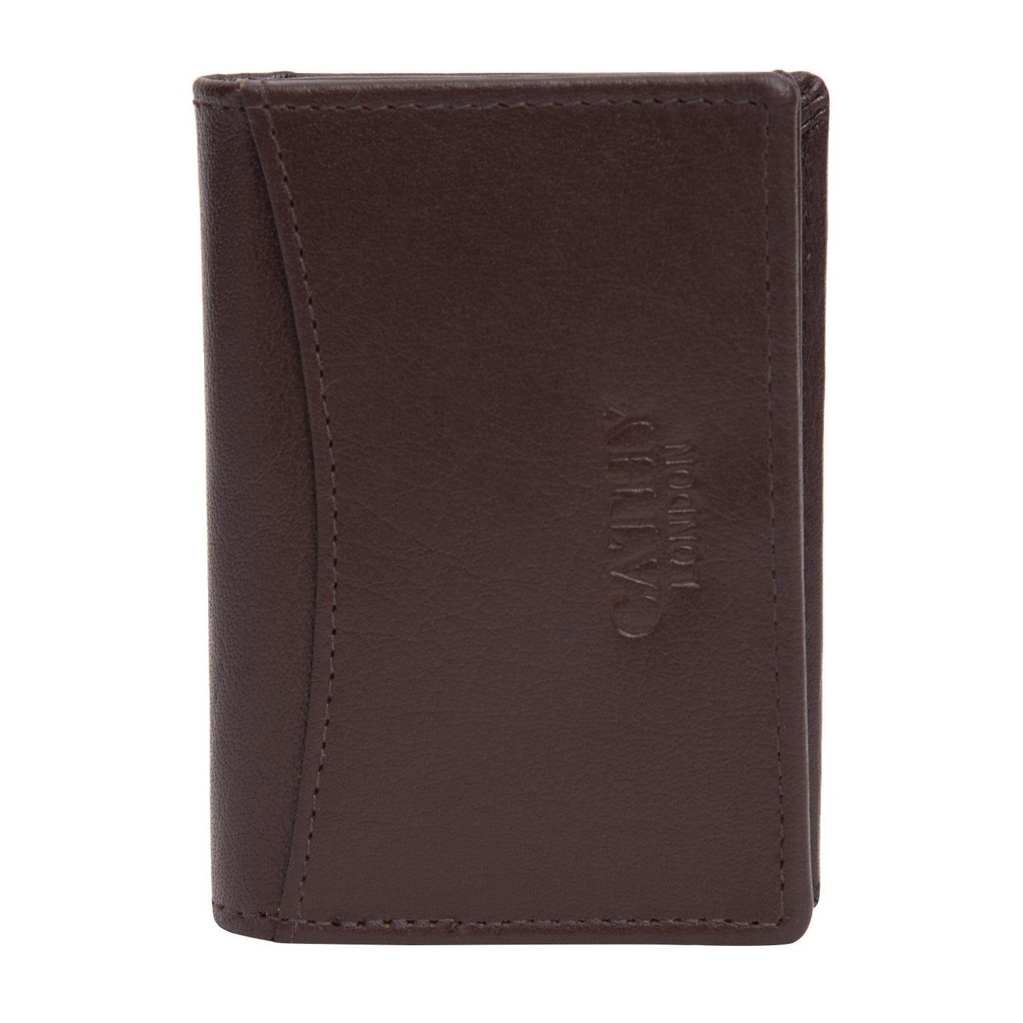 Tan Colour Bi-Fold Italian Leather Card Holder/Slim Wallet (Holds Upto 10 Cards + 1 ID Slot) Cathy London 