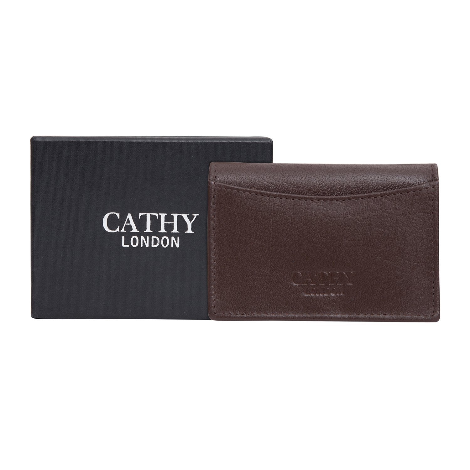 Tan Colour Bi-Fold Italian Leather Card Holder/Slim Wallet (Holds Upto 10 Cards + 1 ID Slot) Cathy London 