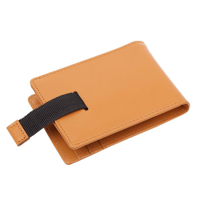 Tan Colour Bi-Fold Italian Leather Money Clip Card Holder/Slim Wallet (8 Card Slot +ID Slot +Money Clip) Cathy London 