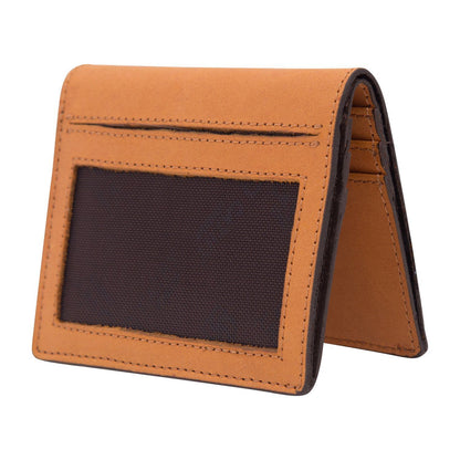 Tan Colour Bi-Fold Italian Leather Slim Wallet/Card Holder (6 Card Slot + 2 ID Slot + Cash Compartment) Cathy London 